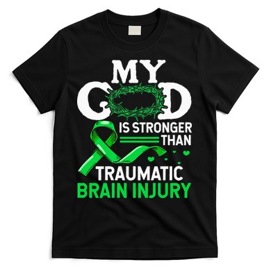 TBI Awareness My God Is Stronger Than Traumatic Brain Injury T-Shirt