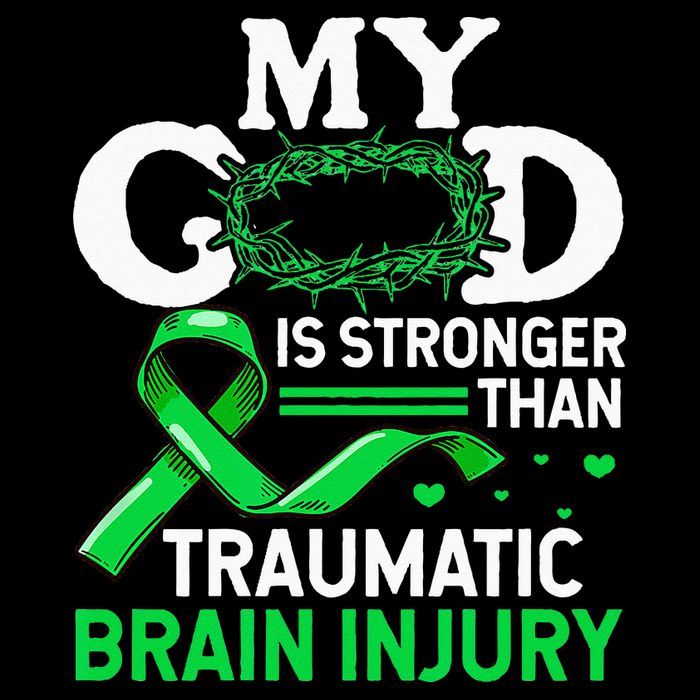 TBI Awareness My God Is Stronger Than Traumatic Brain Injury Tall T-Shirt