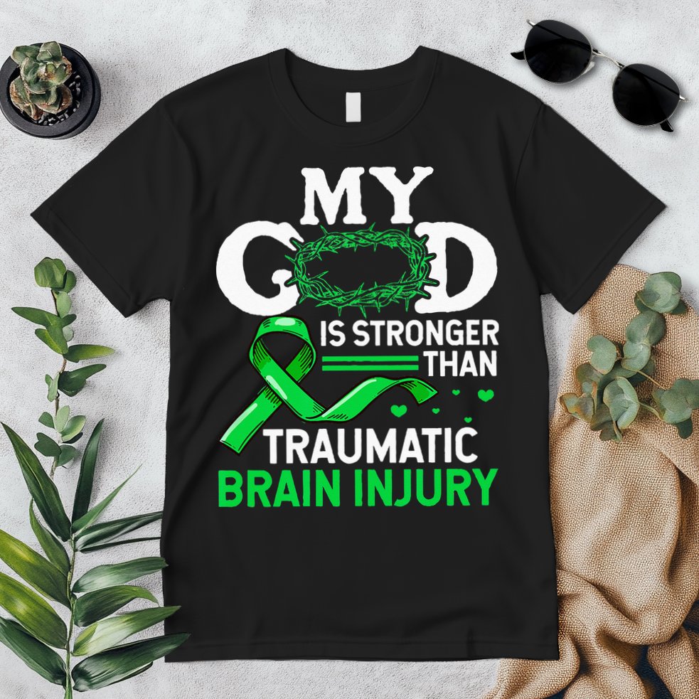 TBI Awareness My God Is Stronger Than Traumatic Brain Injury Premium T-Shirt