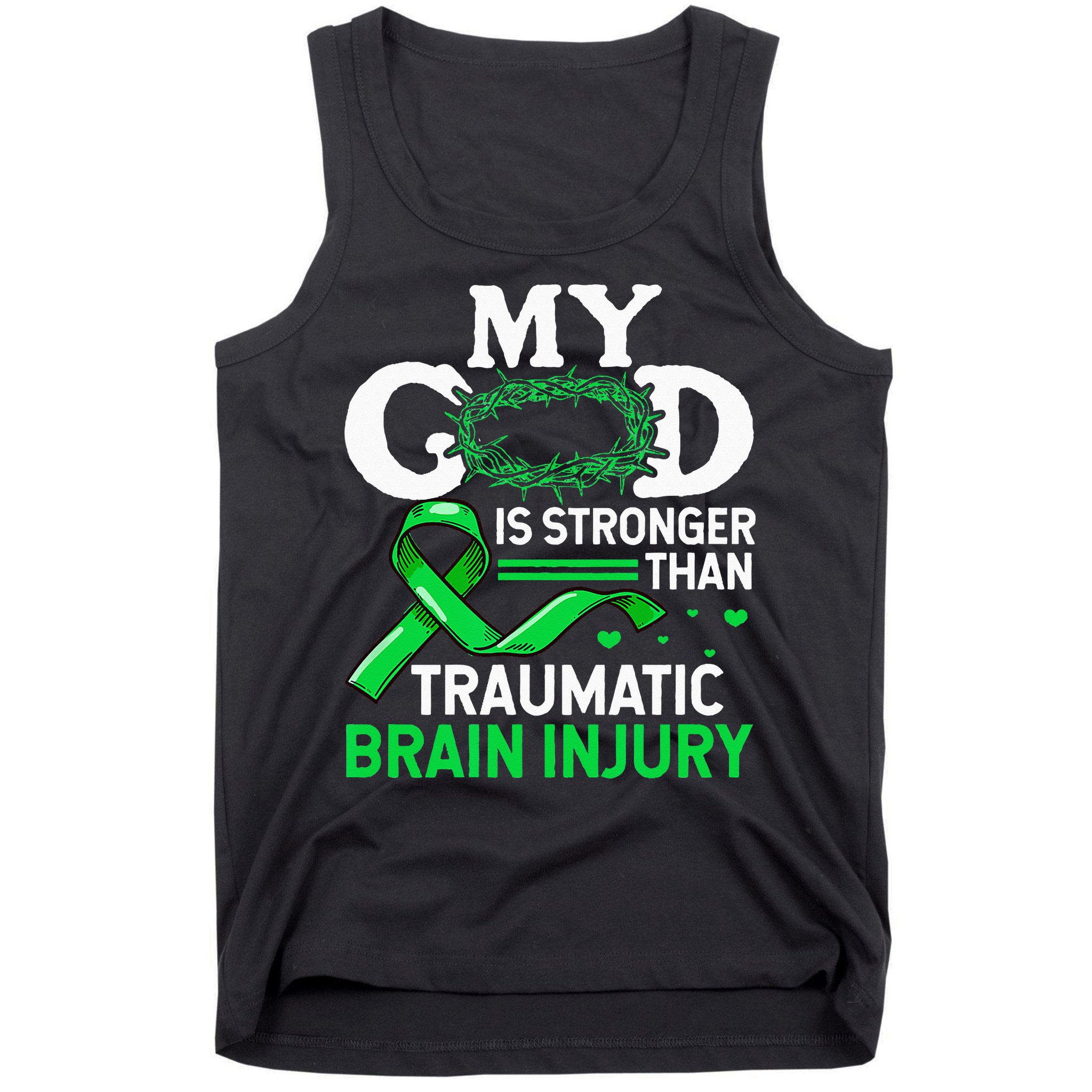 TBI Awareness My God Is Stronger Than Traumatic Brain Injury Tank Top