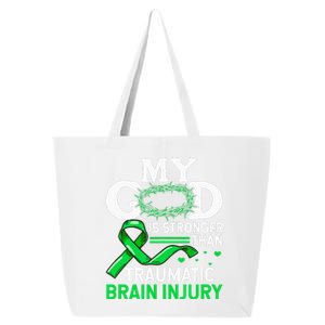 TBI Awareness My God Is Stronger Than Traumatic Brain Injury 25L Jumbo Tote