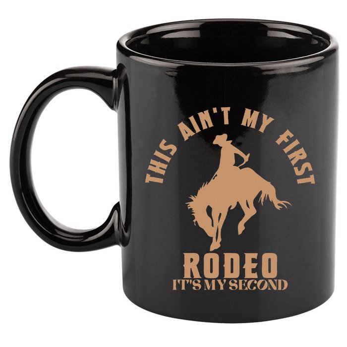 This AinT My First Rodeo ItS My Second Birthday Cowboy 11oz C Handle Ceramic Mug