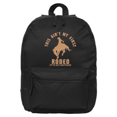 This AinT My First Rodeo ItS My Second Birthday Cowboy 16 in Basic Backpack