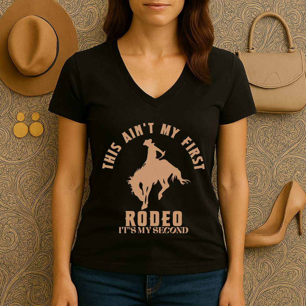 This AinT My First Rodeo ItS My Second Birthday Cowboy Women's V-Neck T-Shirt