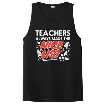 Teachers Always Make The Nice List Funny Christmas Xmas Gift PosiCharge Competitor Tank