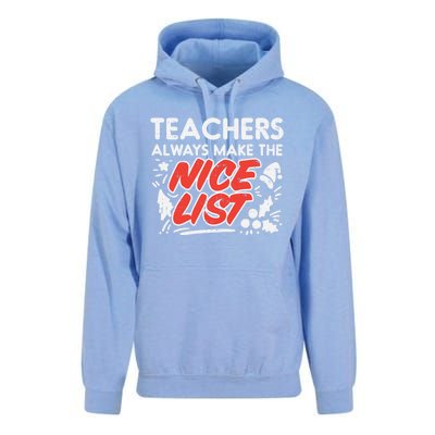 Teachers Always Make The Nice List Funny Christmas Xmas Gift Unisex Surf Hoodie