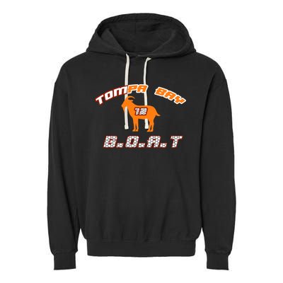 Tamp Bay Football GOAT Brady 18 Garment-Dyed Fleece Hoodie