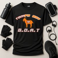 Tamp Bay Football GOAT Brady 18 Cooling Performance Crew T-Shirt