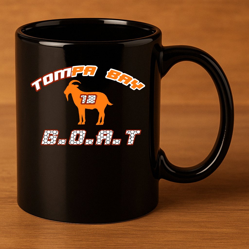 Tamp Bay Football GOAT Brady 18 11oz C Handle Ceramic Mug