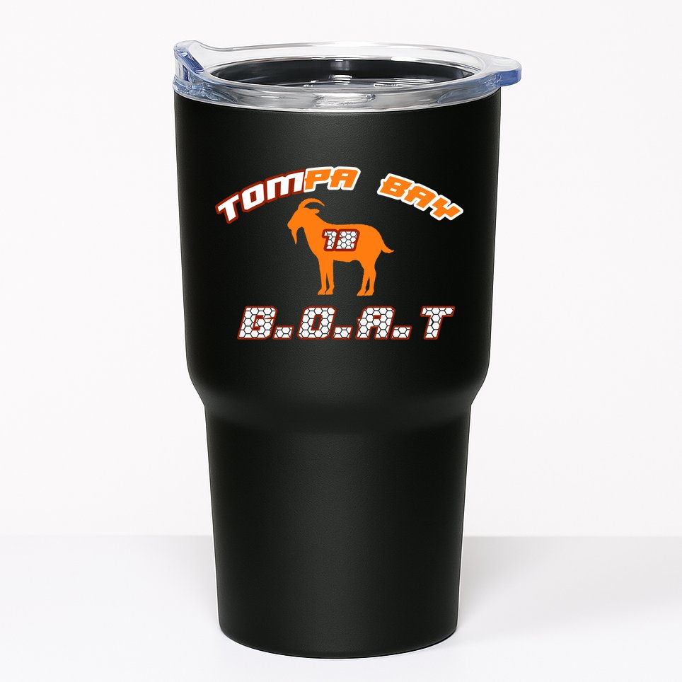 Tamp Bay Football GOAT Brady 18 Tumbler
