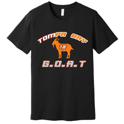 Tamp Bay Football GOAT Brady 18 Premium T-Shirt