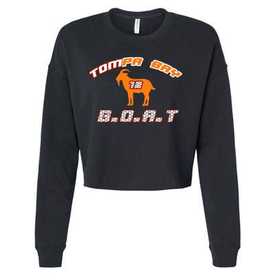 Tamp Bay Football GOAT Brady 18 Cropped Pullover Crew