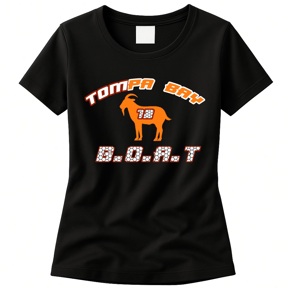 Tamp Bay Football GOAT Brady 18 Womens T-Shirt