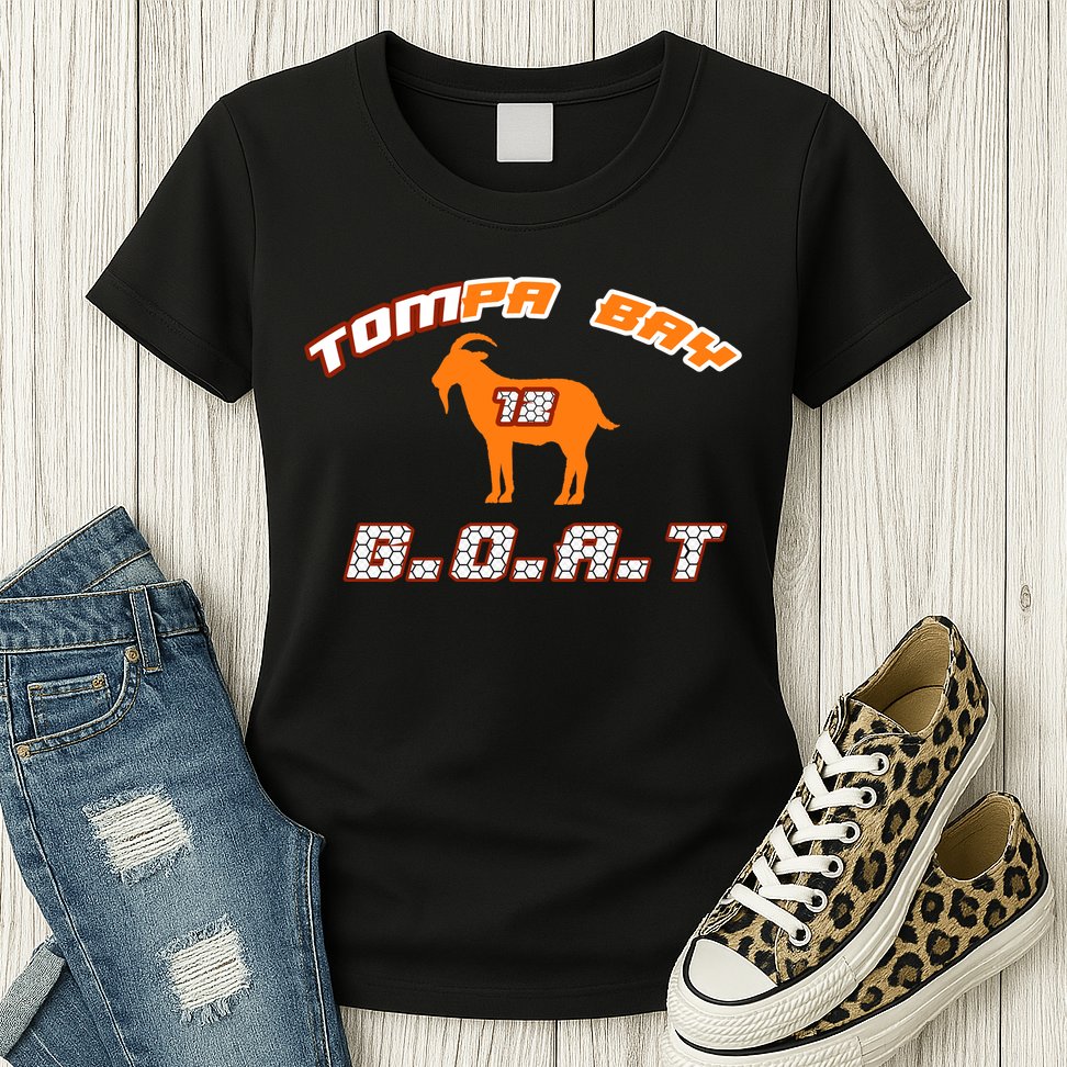 Tamp Bay Football GOAT Brady 18 Womens T-Shirt