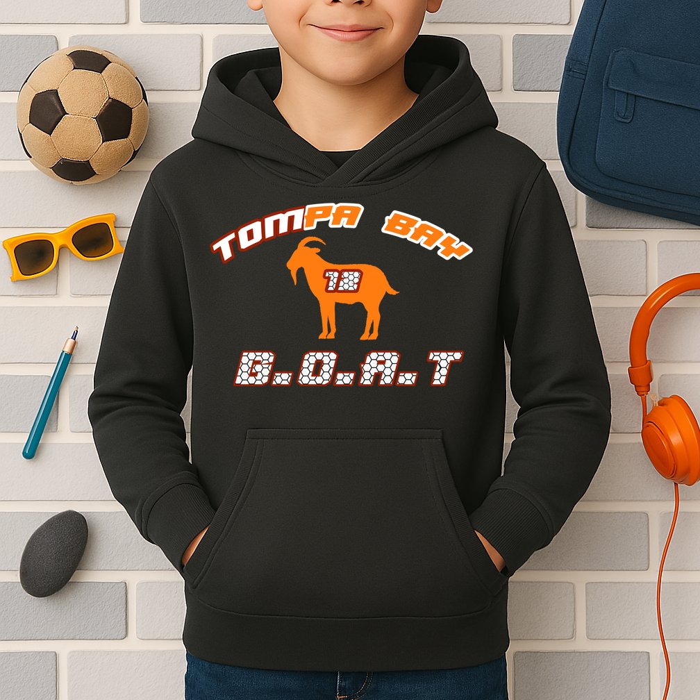 Tamp Bay Football GOAT Brady 18 Kids Hoodie