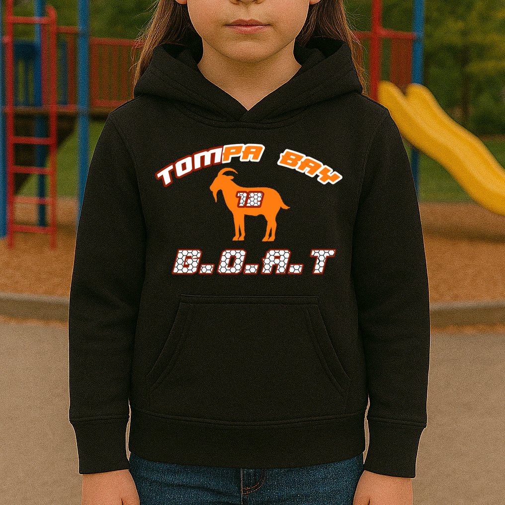 Tamp Bay Football GOAT Brady 18 Kids Hoodie