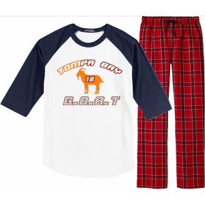 Tamp Bay Football GOAT Brady 18 Raglan Sleeve Pajama Set