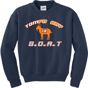 Tamp Bay Football GOAT Brady 18 Kids Sweatshirt