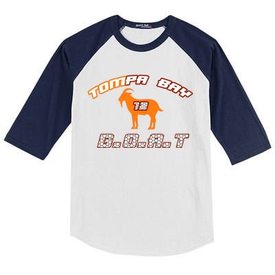 Tamp Bay Football GOAT Brady 18 Kids Colorblock Raglan Jersey