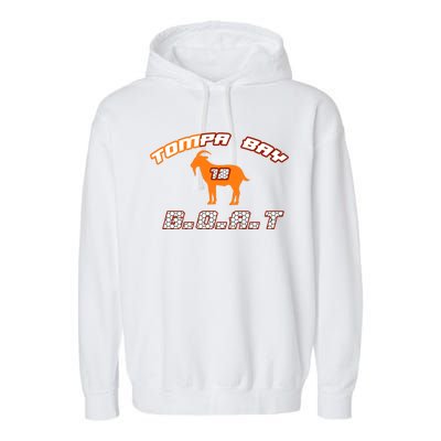 Tamp Bay Football GOAT Brady 18 Garment-Dyed Fleece Hoodie