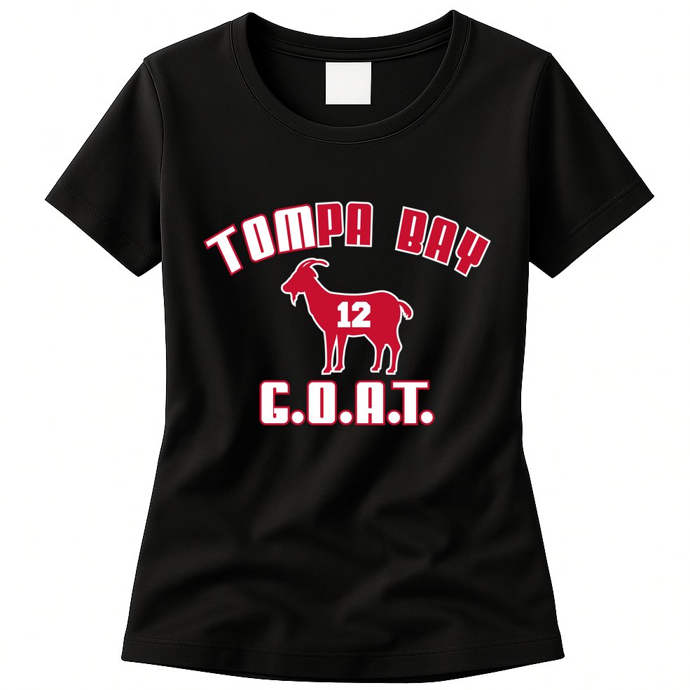 Tampa Bay Florida Football G.O.A.T. Goat Football Womens T-Shirt