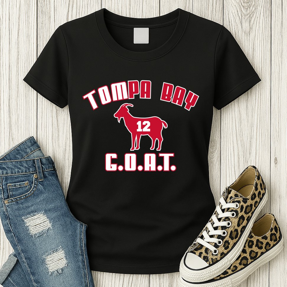 Tampa Bay Florida Football G.O.A.T. Goat Football Womens T-Shirt