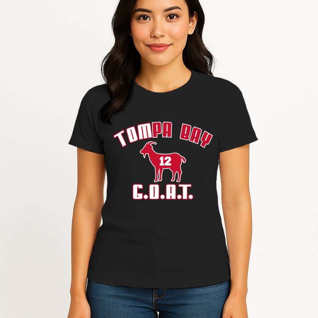 Tampa Bay Florida Football G.O.A.T. Goat Football Womens T-Shirt