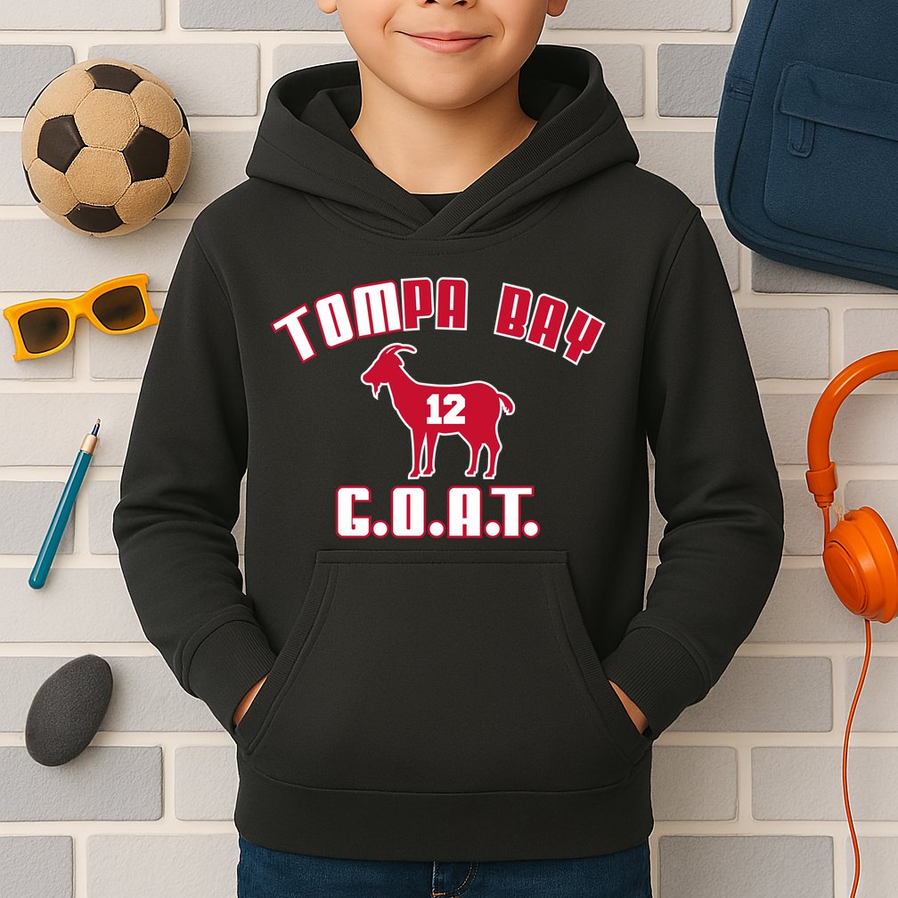Tampa Bay Florida Football G.O.A.T. Goat Football Kids Hoodie