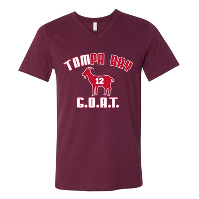Tampa Bay Florida Football G.O.A.T. Goat Football V-Neck T-Shirt