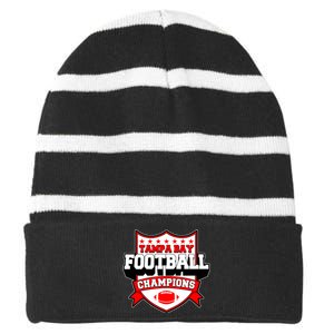 Tampa Bay Football Champions Sports Fan Striped Beanie with Solid Band