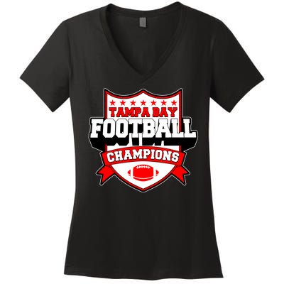 Tampa Bay Football Champions Sports Fan Women's V-Neck T-Shirt