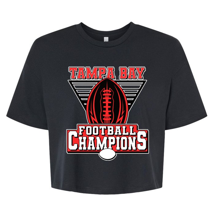 Tampa Bay Football Champions Sports Fans Bella+Canvas Jersey Crop Tee