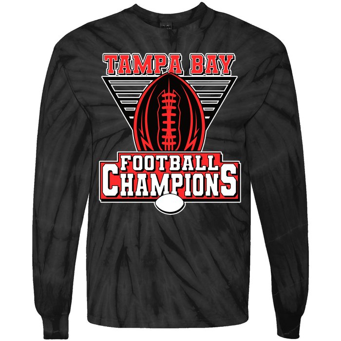 Tampa Bay Football Champions Sports Fans Tie-Dye Long Sleeve Shirt