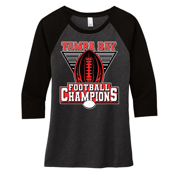 Tampa Bay Football Champions Sports Fans Women's Tri-Blend 3/4-Sleeve Raglan Shirt