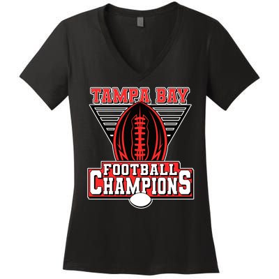 Tampa Bay Football Champions Sports Fans Women's V-Neck T-Shirt