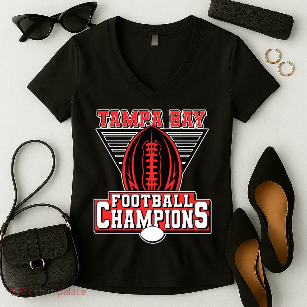 Tampa Bay Football Champions Sports Fans Women's V-Neck T-Shirt