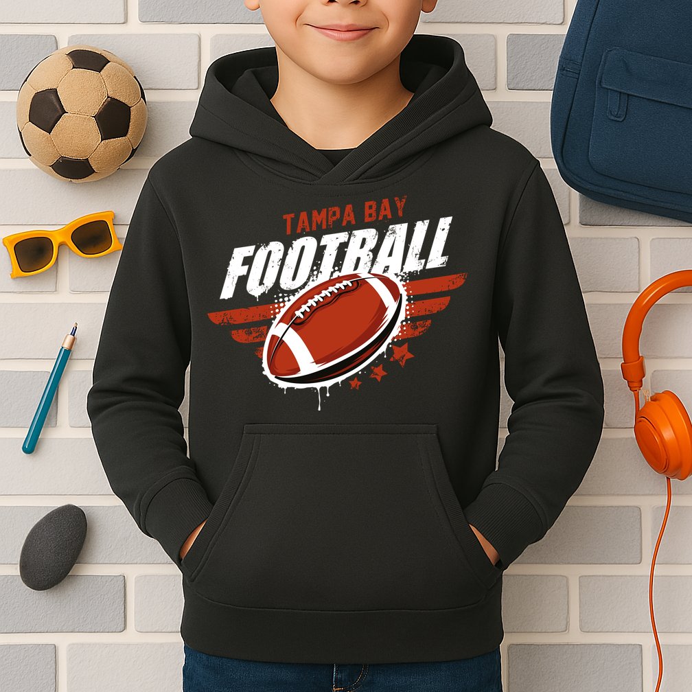 Tampa Bay Football Distress Kids Hoodie