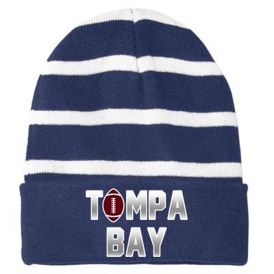 Tampa Bay Football For The Win Striped Beanie with Solid Band