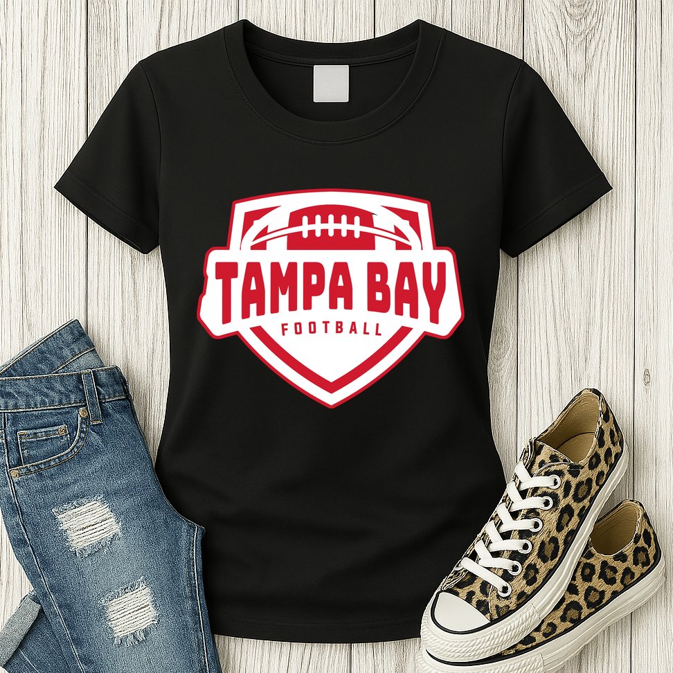 Tampa Bay Football Shield Womens T-Shirt