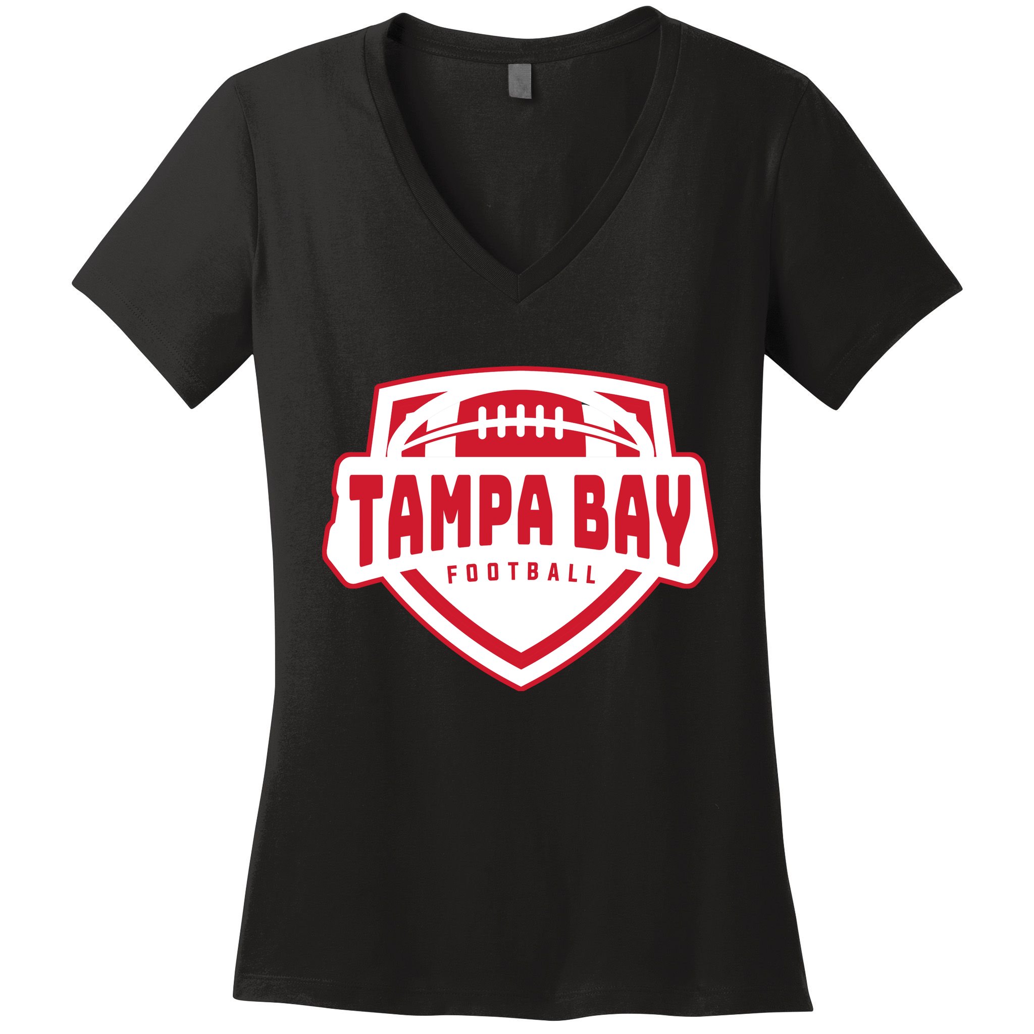 Tampa Bay Football Shield Women's V-Neck T-Shirt