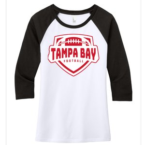 Tampa Bay Football Shield Women's Tri-Blend 3/4-Sleeve Raglan Shirt