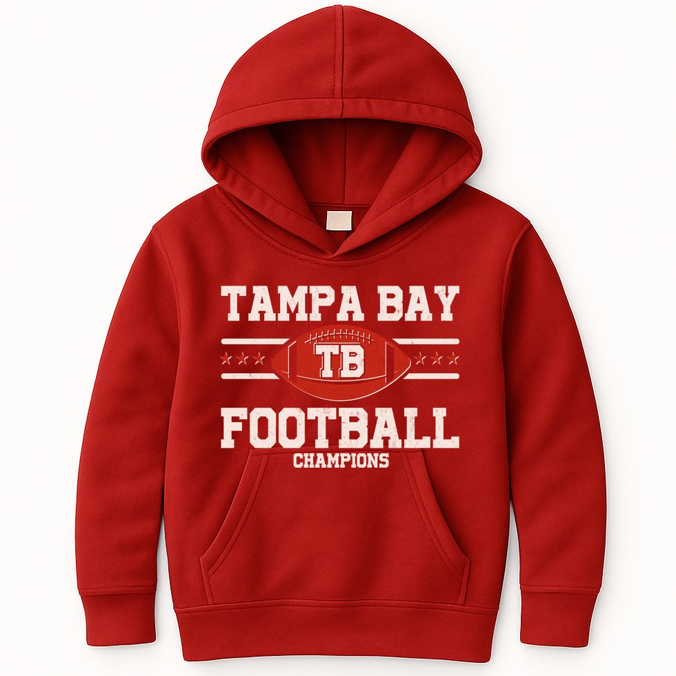 Tampa Bay TB Football Champions Kids Hoodie