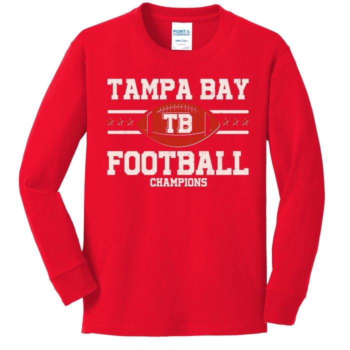 Tampa Bay TB Football Champions Kids Long Sleeve Shirt