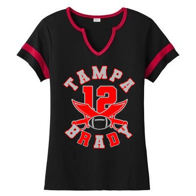 Tampa Brady Number 12 Ladies Halftime Notch Neck Tee