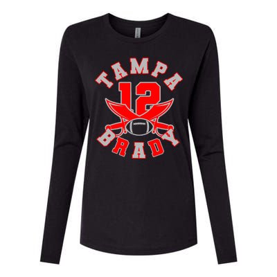 Tampa Brady Number 12 Womens Cotton Relaxed Long Sleeve T-Shirt