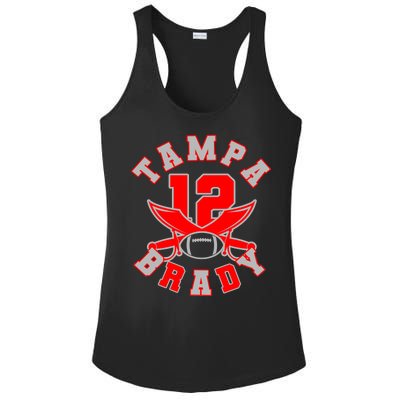 Tampa Brady Number 12 Ladies PosiCharge Competitor Racerback Tank