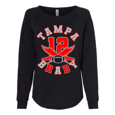 Tampa Brady Number 12 Womens California Wash Sweatshirt