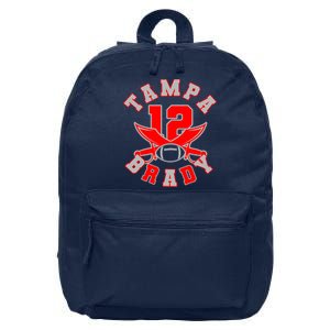 Tampa Brady Number 12 16 in Basic Backpack