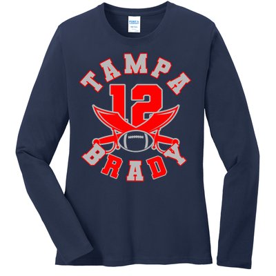 Tampa Brady Number 12 Ladies Long Sleeve Shirt