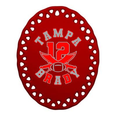 Tampa Brady Number 12 Ceramic Oval Ornament